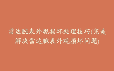 雷达腕表外观损坏处理技巧(完美解决雷达腕表外观损坏问题)