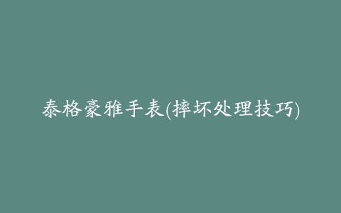 泰格豪雅手表(摔坏处理技巧)