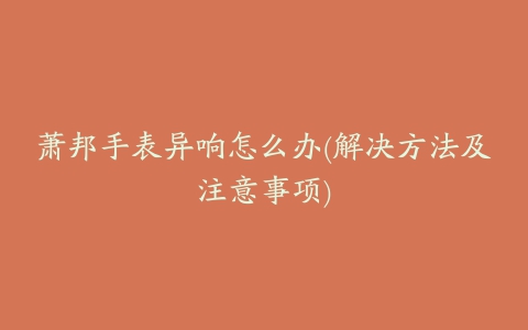 萧邦手表异响怎么办(解决方法及注意事项)