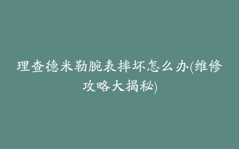 理查德米勒腕表摔坏怎么办(维修攻略大揭秘)