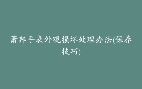 萧邦手表外观损坏处理办法(保养技巧)