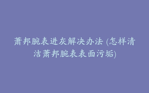 萧邦腕表进灰解决办法 (怎样清洁萧邦腕表表面污垢)