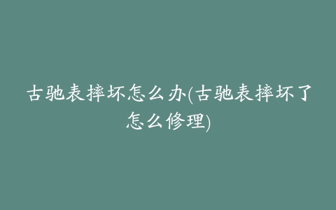 古驰表摔坏怎么办(古驰表摔坏了怎么修理)