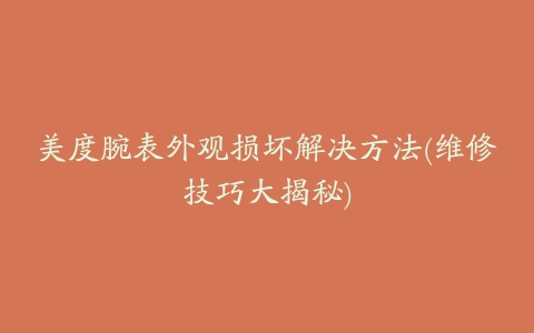 美度腕表外观损坏解决方法(维修技巧大揭秘)