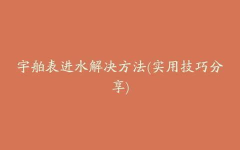 宇舶表进水解决方法(实用技巧分享)