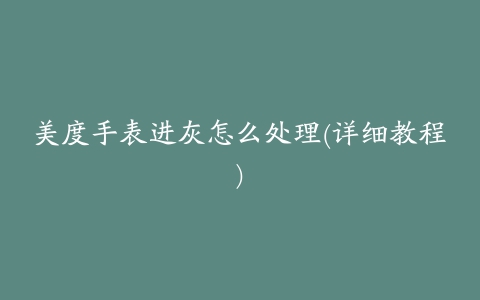 美度手表进灰怎么处理(详细教程)