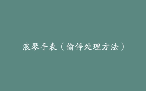 浪琴手表(偷停处理方法)