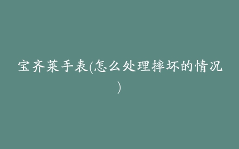 宝齐莱手表(怎么处理摔坏的情况)