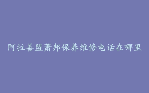 阿拉善盟萧邦保养维修电话在哪里