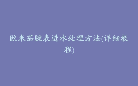 欧米茄腕表进水处理方法(详细教程)