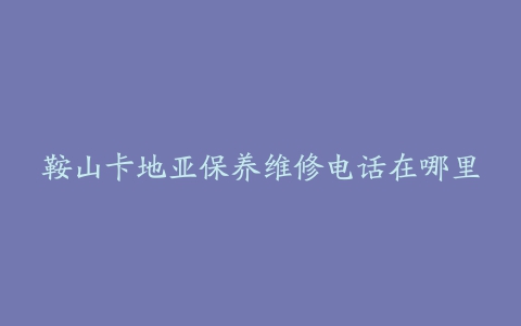 鞍山卡地亚保养维修电话在哪里