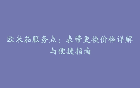 欧米茄服务点：表带更换价格详解与便捷指南