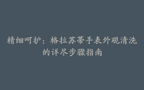 精细呵护:格拉苏蒂手表外观清洗的详尽步骤指南
