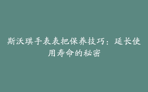 斯沃琪手表表把保养技巧：延长使用寿命的秘密