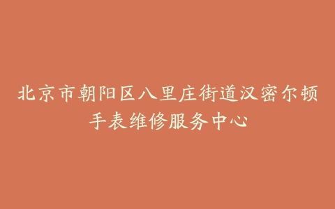 北京市朝阳区八里庄街道汉密尔顿手表维修服务中心