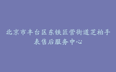 北京市丰台区东铁匠营街道芝柏手表售后服务中心