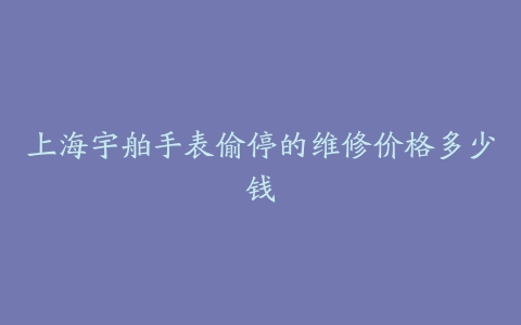 上海宇舶手表偷停的维修价格多少钱