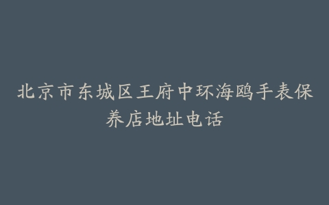 北京市东城区王府中环海鸥手表保养店地址电话