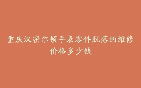 重庆汉密尔顿手表零件脱落的维修价格多少钱