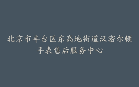 北京市丰台区东高地街道汉密尔顿手表售后服务中心