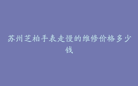 苏州芝柏手表走慢的维修价格多少钱