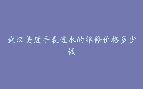 武汉美度手表进水的维修价格多少钱
