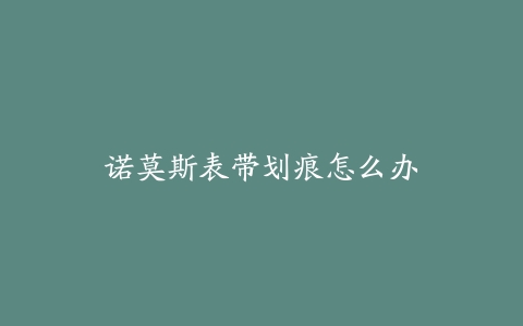 诺莫斯表带划痕怎么办-保养之家