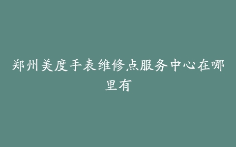 郑州美度手表维修点服务中心在哪里有
