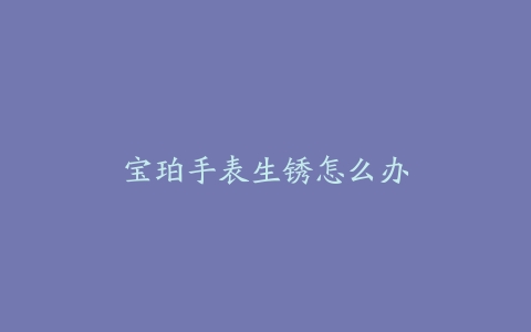 宝珀手表生锈怎么办