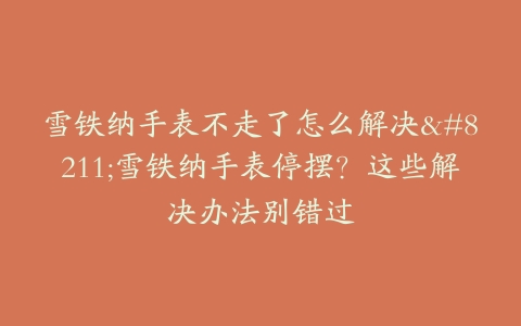 雪铁纳手表不走了怎么解决–雪铁纳手表停摆？这些解决办法别错过-保养之家