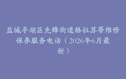 盐城亭湖区先锋街道格拉苏蒂维修保养服务电话（2026年6月最新）
