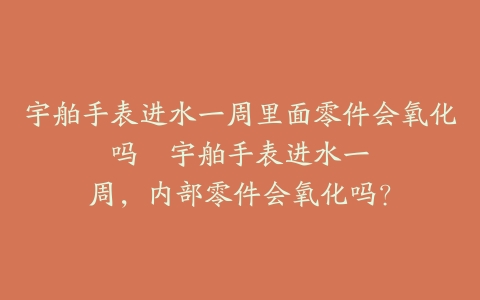 宇舶手表进水一周里面零件会氧化吗–宇舶手表进水一周，内部零件会氧化吗？