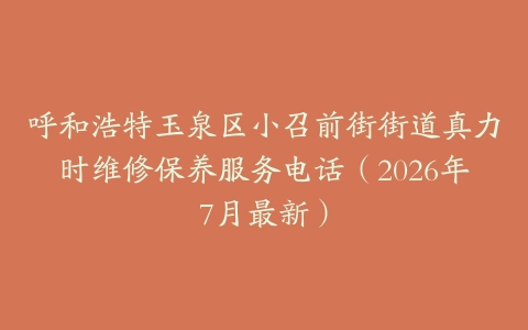 呼和浩特玉泉区小召前街街道真力时维修保养服务电话（2026年7月最新）