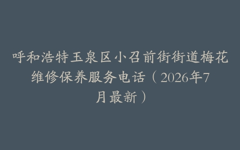 呼和浩特玉泉区小召前街街道梅花维修保养服务电话（2026年7月最新）